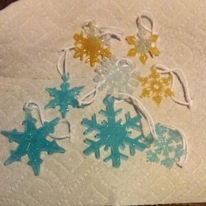 8 Colorful Snowflake Ornaments